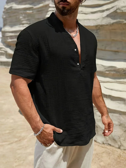 PERCY™ | ELEGANT SUMMER SHIRT WITH MANDARIN COLLAR
