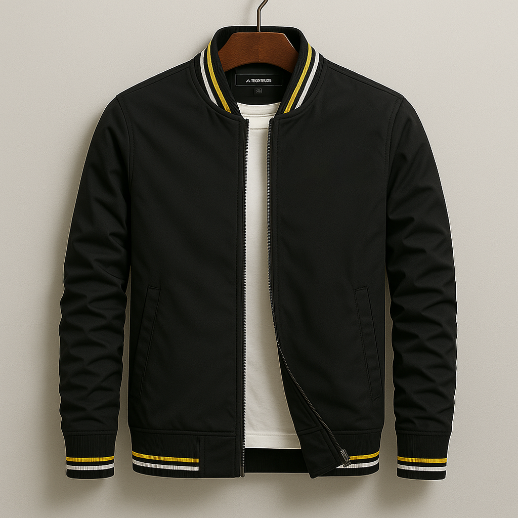 HARRINGTON ELEGANT STRIPED BOMBER JACKET