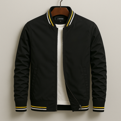 HARRINGTON ELEGANT STRIPED BOMBER JACKET