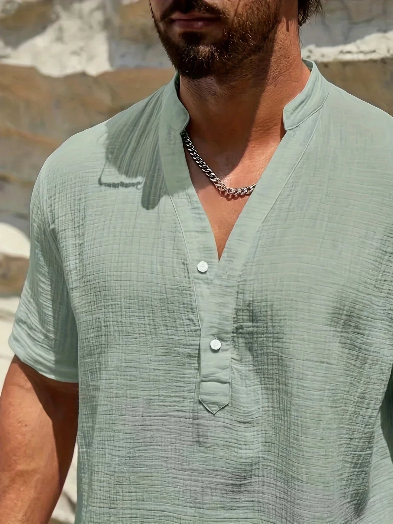 PERCY™ | ELEGANT SUMMER SHIRT WITH MANDARIN COLLAR