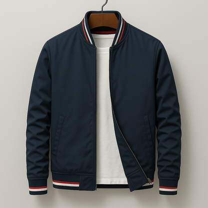 HARRINGTON ELEGANT STRIPED BOMBER JACKET