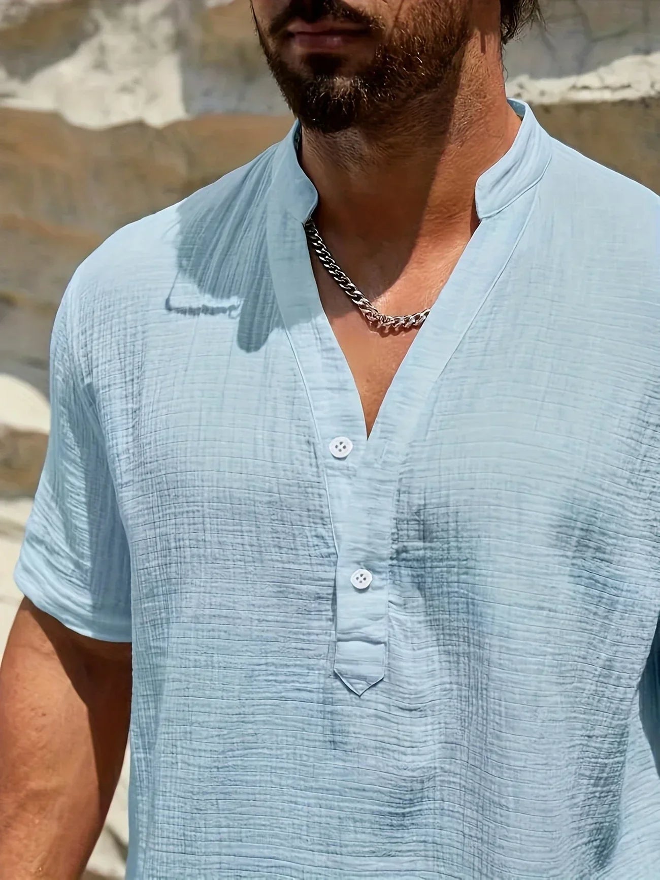 PERCY™ | ELEGANT SUMMER SHIRT WITH MANDARIN COLLAR