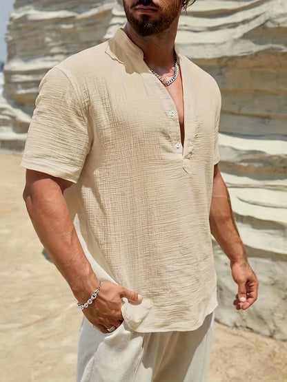 PERCY™ | ELEGANT SUMMER SHIRT WITH MANDARIN COLLAR