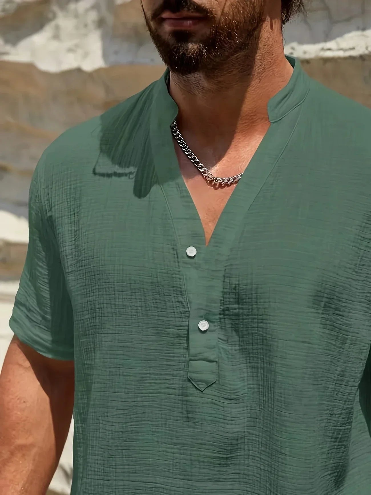 PERCY™ | ELEGANT SUMMER SHIRT WITH MANDARIN COLLAR