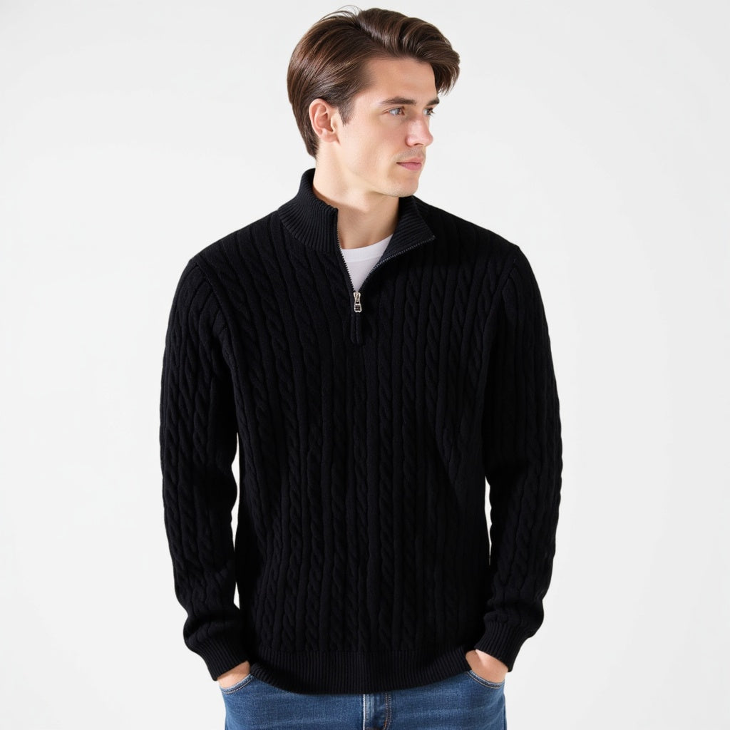 LORENZO VOSS ZIP KNIT SWEATER