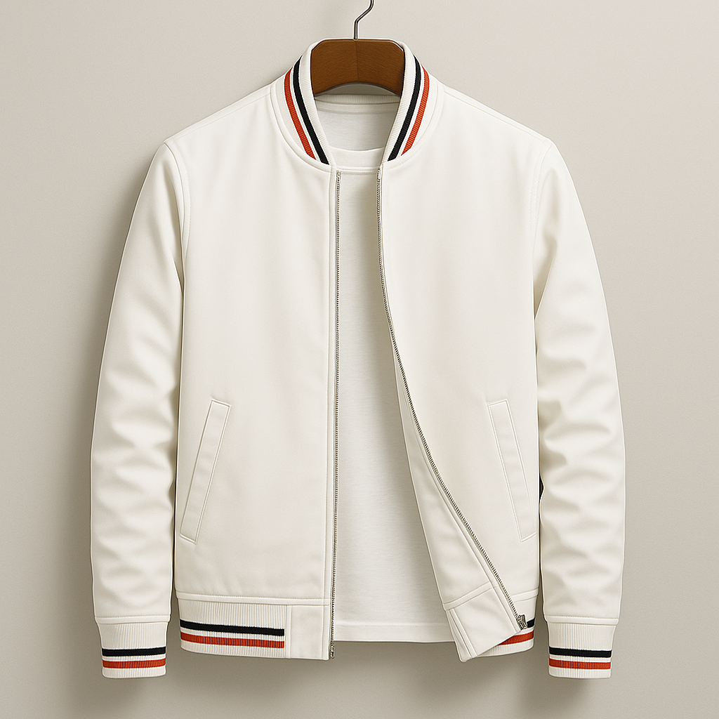 HARRINGTON ELEGANT STRIPED BOMBER JACKET