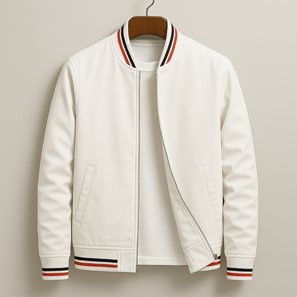 HARRINGTON ELEGANT STRIPED BOMBER JACKET