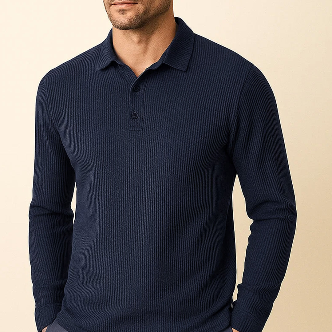 MEN'S ULTRA-COMFORT STRETCH LONG SLEEVE POLO SHIRT