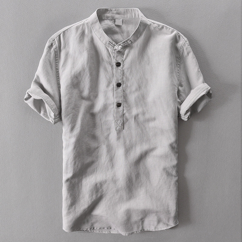 NOAH™ | ELEGANT LONG DRESS LINEN HENLEY SHIRT