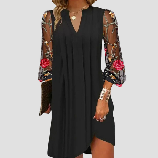 CELESTE™ | ELEGANT MINI DRESS WITH SHEER SLEEVES