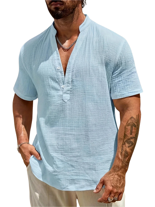 PERCY™ | ELEGANT SUMMER SHIRT WITH MANDARIN COLLAR