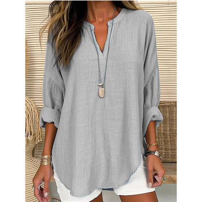 HAZEL – RELAXED FIT NOTCH NECK BLOUSE