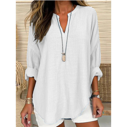 HAZEL – RELAXED FIT NOTCH NECK BLOUSE
