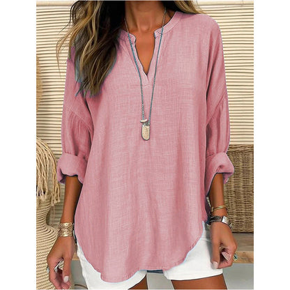 HAZEL – RELAXED FIT NOTCH NECK BLOUSE