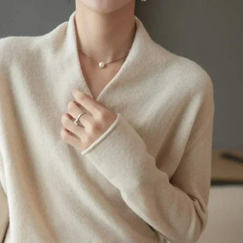 SOPHIA WOOL V NECK SWEATER