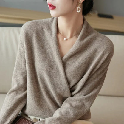 SOPHIA WOOL V NECK SWEATER