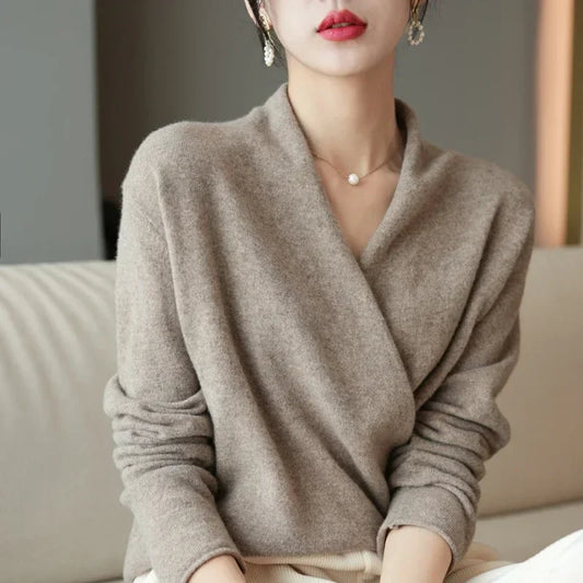SOPHIA WOOL V NECK SWEATER