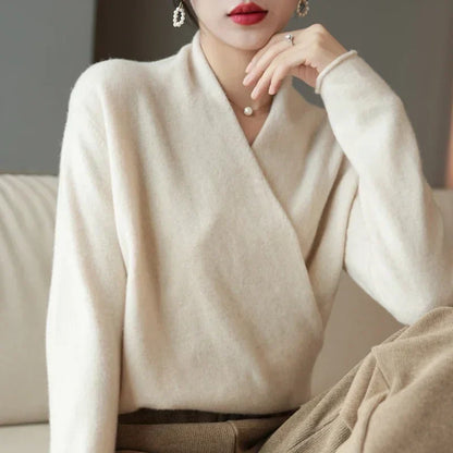 SOPHIA WOOL V NECK SWEATER