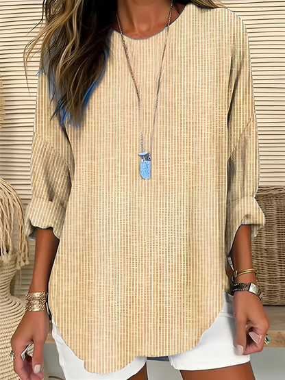 LUNARA RELAXED STRIPED TUNIC TOP