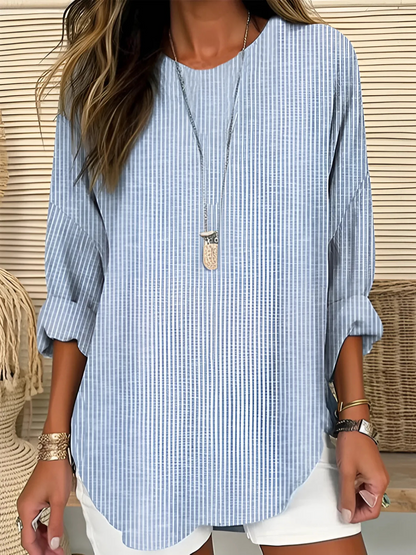 LUNARA RELAXED STRIPED TUNIC TOP