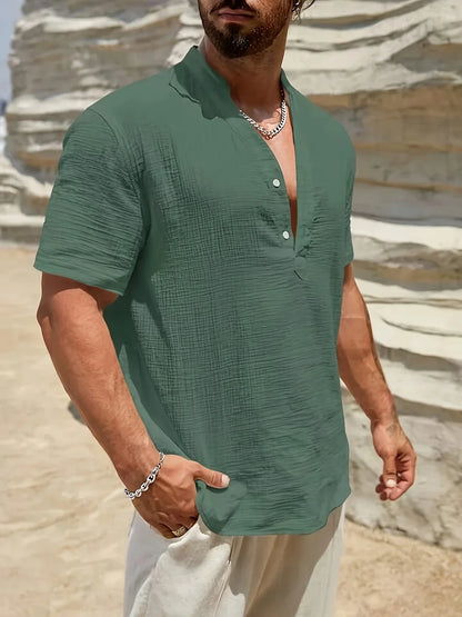 PERCY™ | ELEGANT SUMMER SHIRT WITH MANDARIN COLLAR