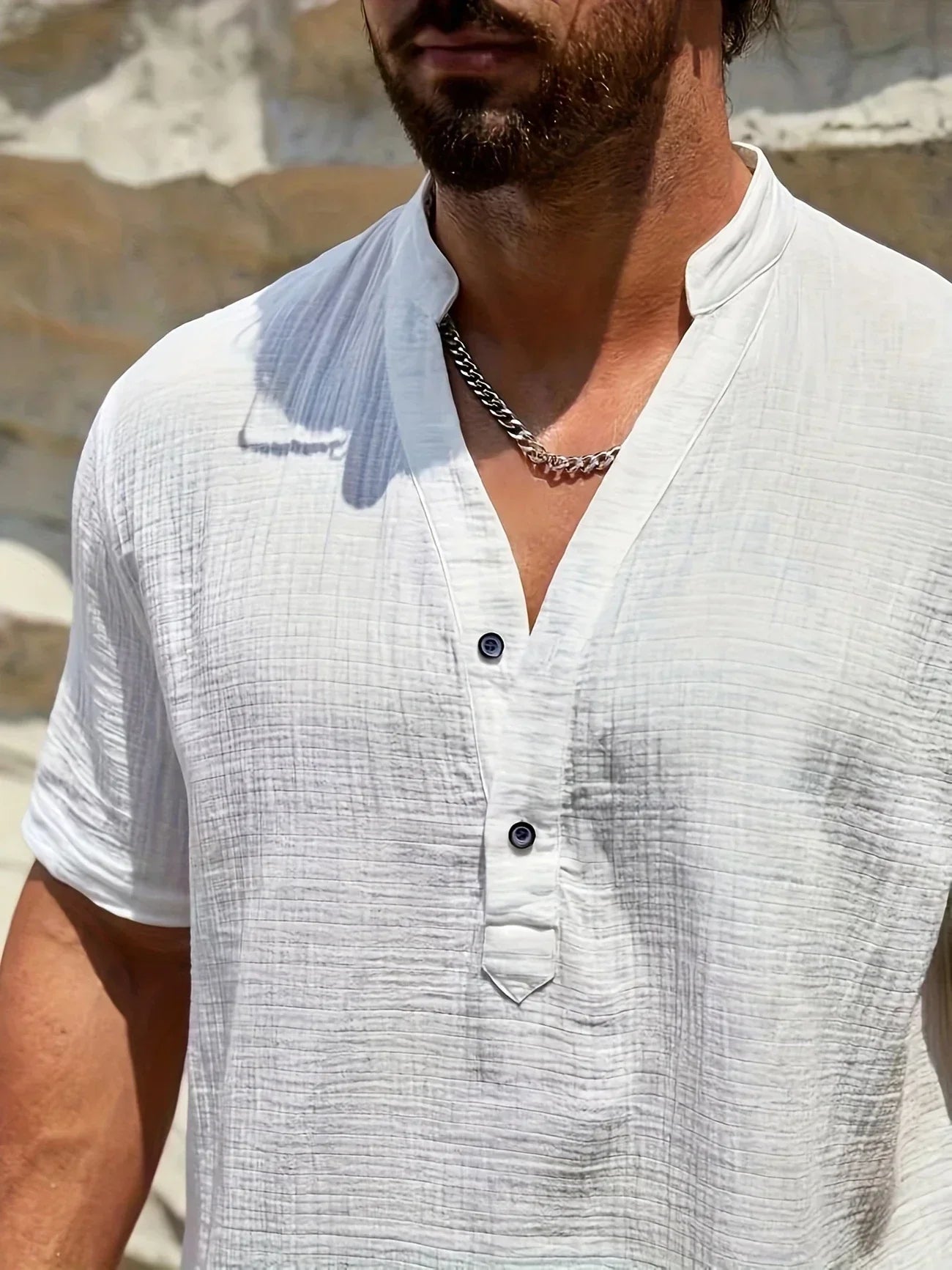 PERCY™ | ELEGANT SUMMER SHIRT WITH MANDARIN COLLAR