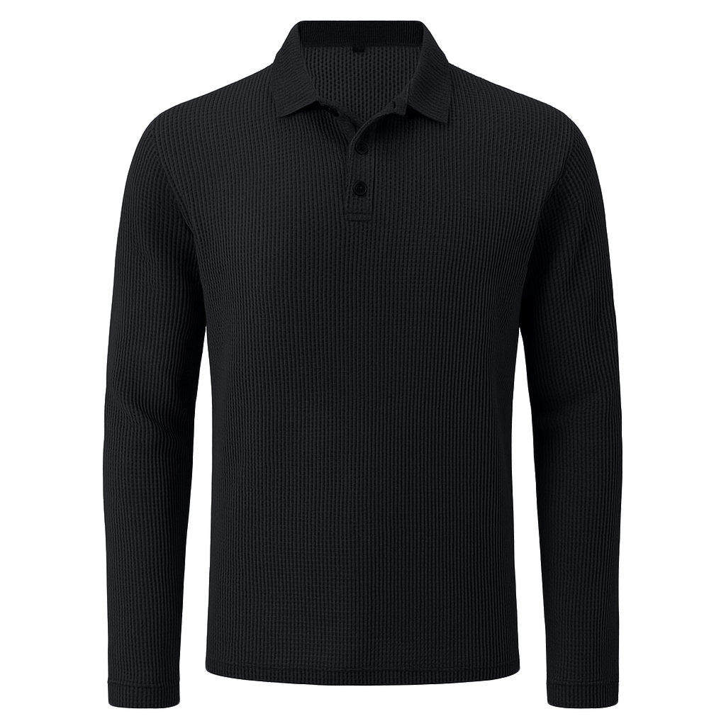 MEN'S ULTRA-COMFORT STRETCH LONG SLEEVE POLO SHIRT