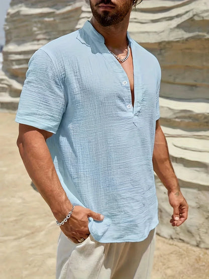 PERCY™ | ELEGANT SUMMER SHIRT WITH MANDARIN COLLAR