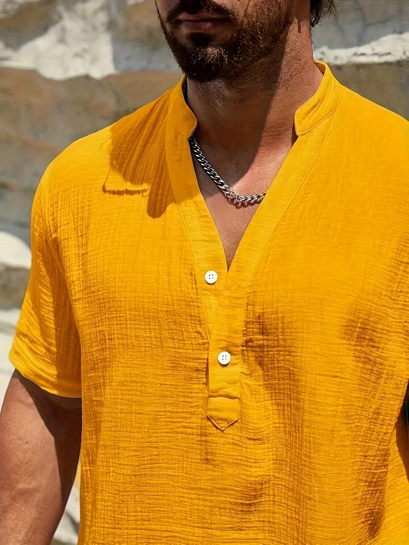 PERCY™ | ELEGANT SUMMER SHIRT WITH MANDARIN COLLAR