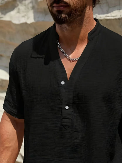 PERCY™ | ELEGANT SUMMER SHIRT WITH MANDARIN COLLAR