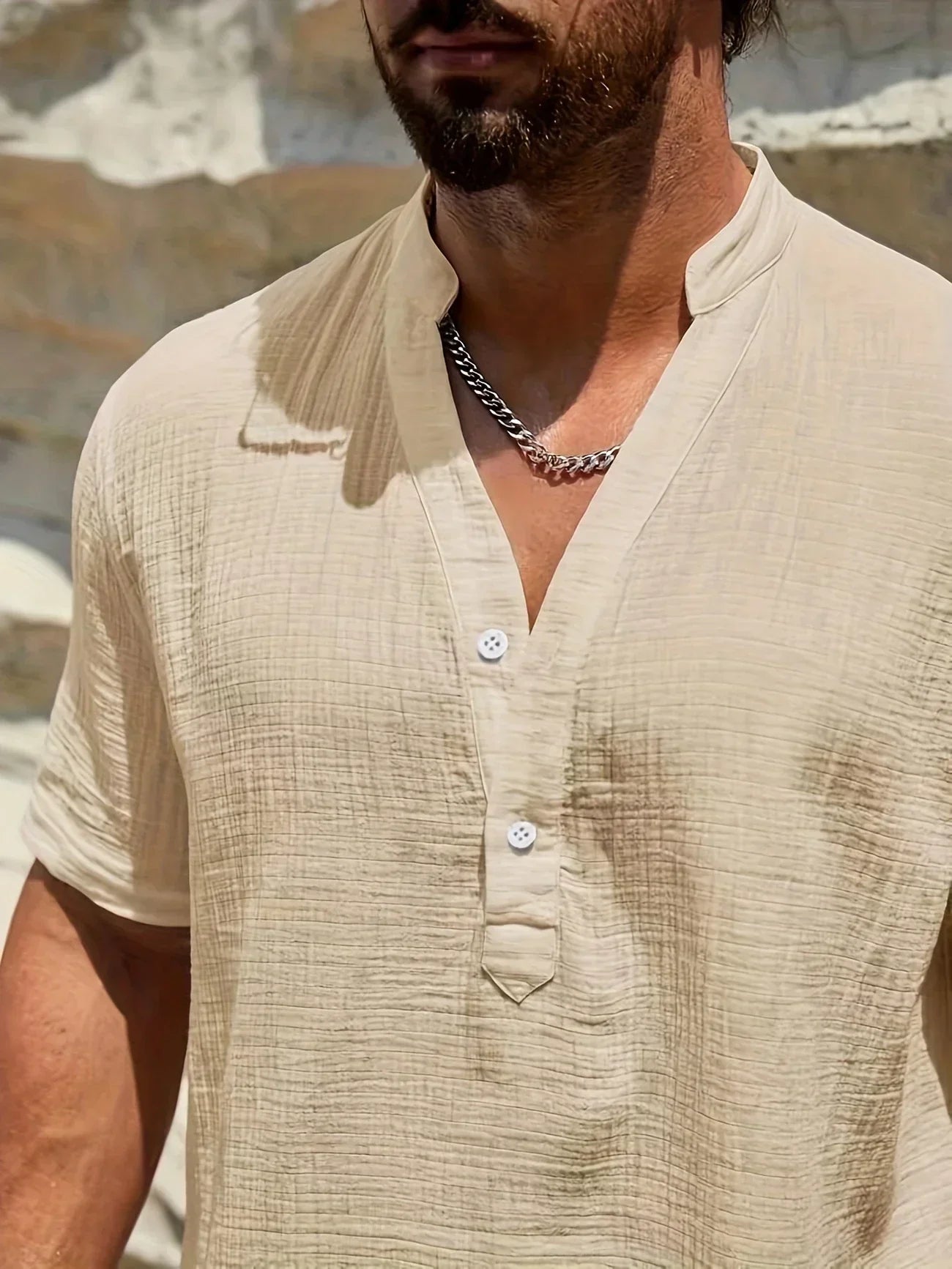 PERCY™ | ELEGANT SUMMER SHIRT WITH MANDARIN COLLAR