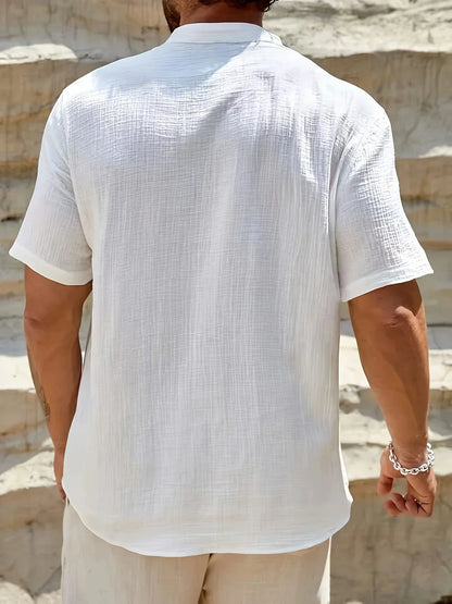 PERCY™ | ELEGANT SUMMER SHIRT WITH MANDARIN COLLAR